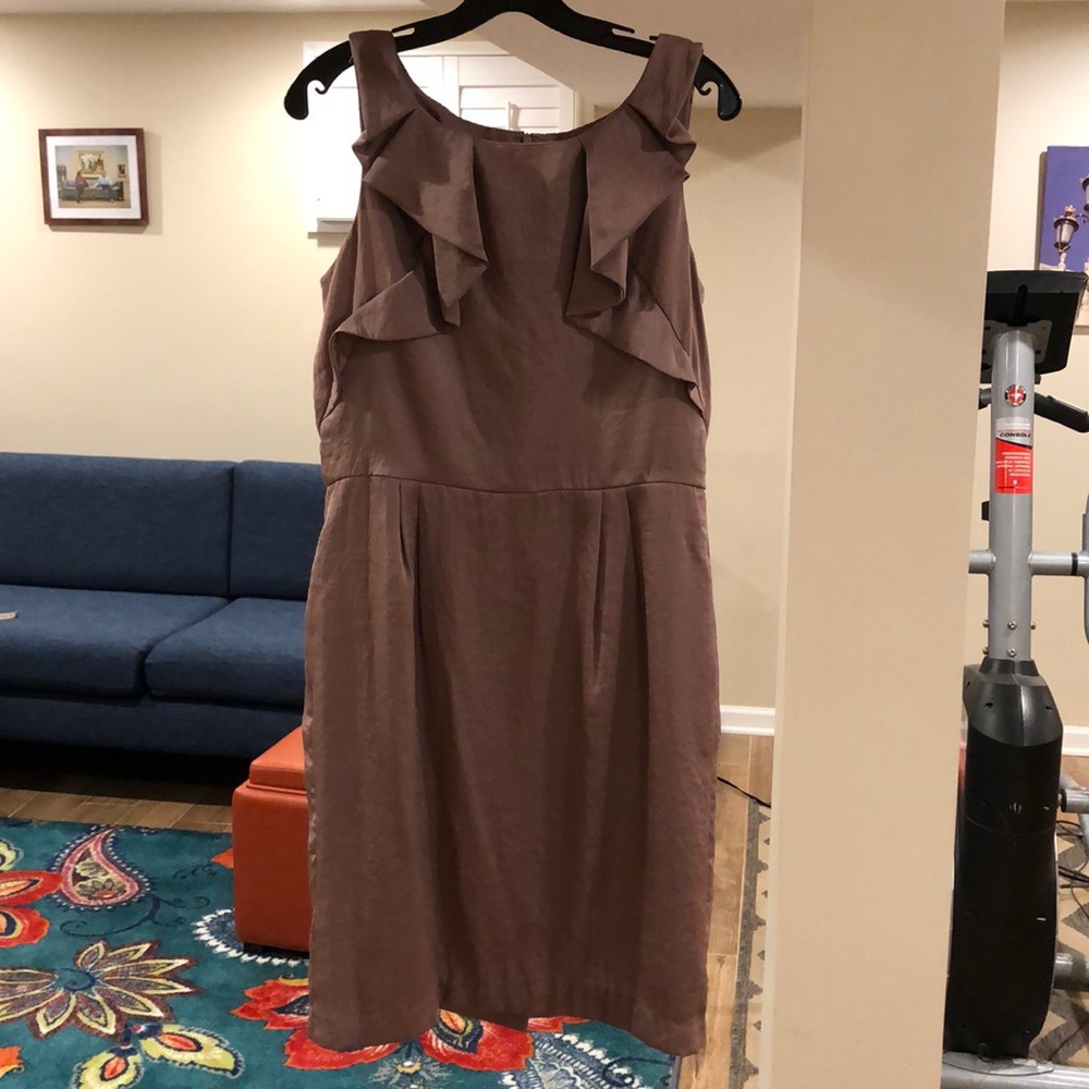 Loft purple dress with fun ruffle